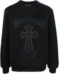 John Richmond - Logo-print Cross-embellished Sweatshirt - Lyst