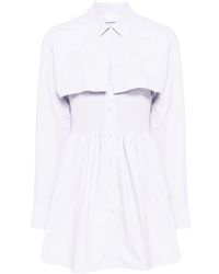 Alexander Wang - Smocked Mini Shirt Dress - Lyst