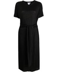DKNY - Short-sleeve Linen Long Dress - Lyst