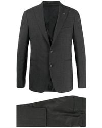 Tagliatore Striped Three-piece Suit - Gray
