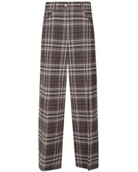 Alysi - Tartan-Print Cotton Trousers - Lyst