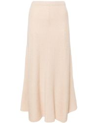 forte_forte - Ribbed-Knit Midi Skirt - Lyst