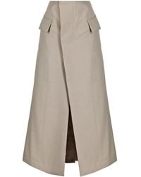 Sacai - Suiting Mix Layered Midi Skirt - Lyst