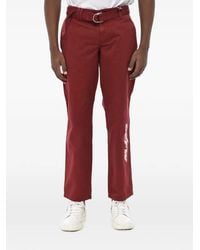 Off-White c/o Virgil Abloh - Belted Logo-Print Trousers - Lyst