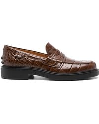 Tod's - Croc-Effect Loafers - Lyst
