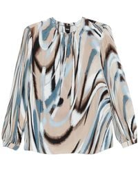 BOSS - Blusa Con Stampa Astratta E Maniche A Palloncino - Lyst