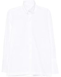 Thelatest - Edith High-Neck Long-Sleeve Shirt - Lyst