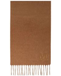 Max Mara - Camel Stole With Monogram Embroidery - Lyst