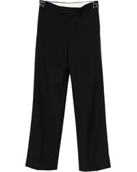 McQueen - Broeken ,Zwart ,Zwarte Broek Met Rechte Pijpen En Gespsluiting - Lyst
