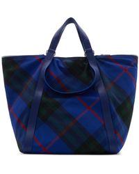 Burberry - Festival Checked Tote Bag - Lyst
