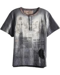 SAITOS - Mesh-Patch Henley T-Shirt - Lyst