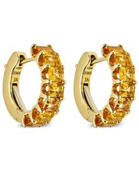 Jewels Aficionado - Pendientes en oro amarillo de 18 ct con zafiro - Lyst