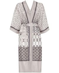 Brunello Cucinelli - Geometric-Print Silk Top - Lyst