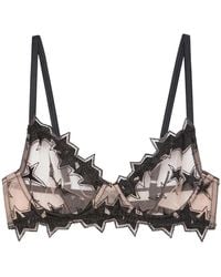 Fleur du Mal - Superstar Embroidery Demi-Cup Bra - Lyst