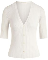 12 STOREEZ - Lattice Short-Sleeve Cardigan - Lyst