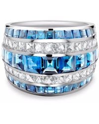 Pragnell - Platinum Manhattan Classic Aquamarine And Diamond Ring - Lyst