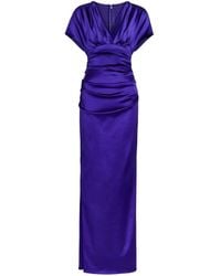 Talbot Runhof - Roadmovie2 Stretch Satin Evening Maxi Dress - Lyst