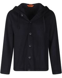 Barena - Button Wool Hoodie - Lyst