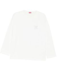 KENZO - Logo-Embroidered Long-Sleeve T-Shirt - Lyst