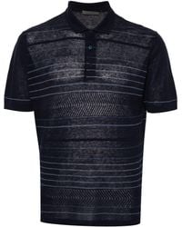 Corneliani - Fine-knit Striped Polo Shirt - Lyst