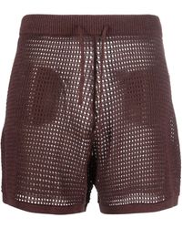 Nanushka - Open-knit Drawstring Shorts - Lyst