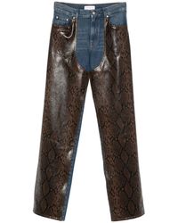 Stella McCartney - Snakeskin-Panel Jeans - Lyst