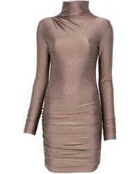 ANDAMANE - High-Neck Rhinestone-Embellished Dress - Lyst