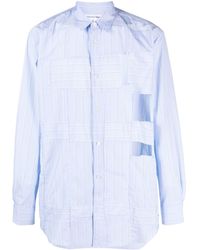 Comme des Garçons - Striped Cut-out Cotton Shirt - Lyst