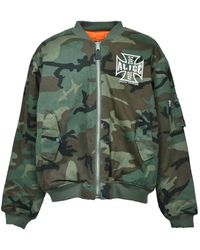 ALICE HOLLYWOOD - F.M.C.D Camouflage-Print Logo-Print Bomber Jacket - Lyst