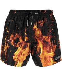 Balmain - Badeshorts Mit Kordelzug - Lyst