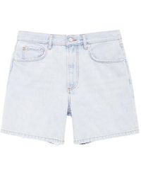 Anine Bing - Delaney Frayed-Edge Denim Shorts - Lyst