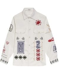 Agua Bendita - Ethan Embroidered-Patch Shirt - Lyst