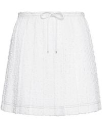 Thom Browne - Eyelash Tweed Drawstring Pleated Mini Skirt - Lyst