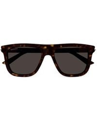 Gucci - Tortoiseshell-Effect Rectangle-Frame Sunglasses - Lyst