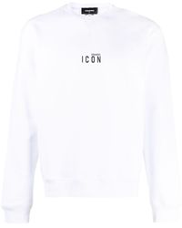 DSquared² - White Sweatshirt With Logo - Lyst