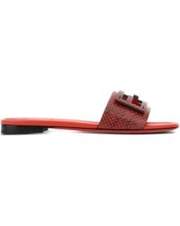Fendi - Baguette Leather Sandals - Lyst
