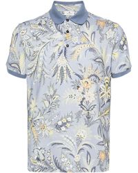 Etro - | Polo stampa paisley | male | BLU | M - Lyst
