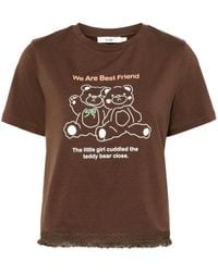 B+ AB - Bear Frayed T-shirt - Lyst