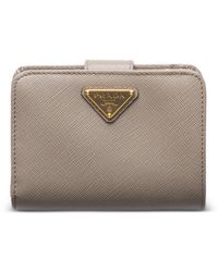 Prada - Portafoglio Piccolo Con Zip E Logo A Triangolo - Lyst