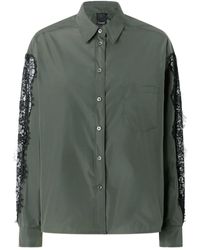 Pinko - Lace Sleeve Shirt - Lyst