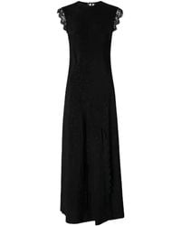 Pinko - Midi Alpinia Lace-Trim Jacquard Dress - Lyst