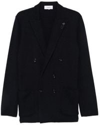 Lardini - Double-Breasted Knit Blazer - Lyst