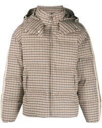 Palm Angels - Check-Pattern Hooded Puffer Jacket - Lyst