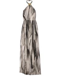Elisabetta Franchi - Ethereal Abendkleid Mit Freien Schultern - Lyst