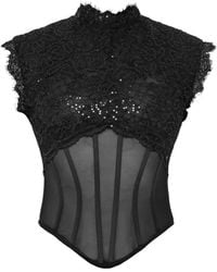 Nissa - Haut-Corset En Tulle À Sequins - Lyst