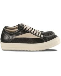 Rick Owens - Metallic-panel lace-up sneakers - Lyst