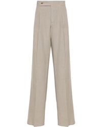 Giorgio Armani - Linen Straight-Leg Trousers - Lyst