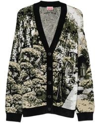 KENZO - Japanese Garden V-Neck Cardigan - Lyst