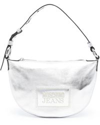 Moschino Jeans - Logo-appliqué Leather Shoulder Bag - Lyst