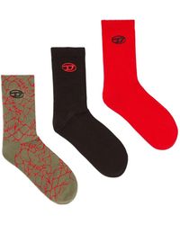 DIESEL - Three-Pack Socks With Logo Detail - Lyst